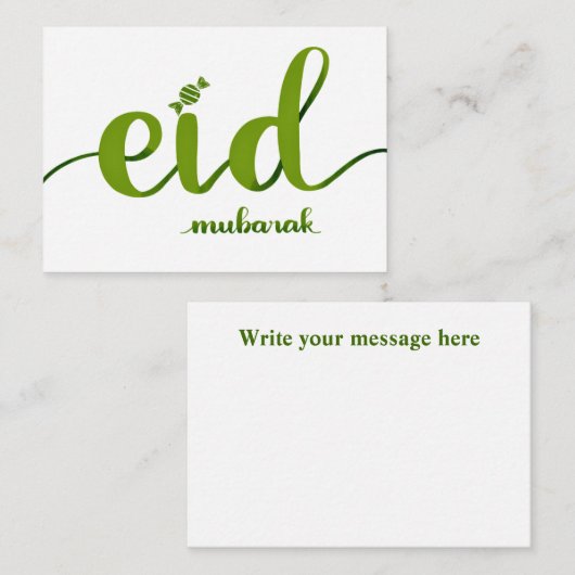 Eid Mubarak Mitteilungskarte (Vorne/Hinten)