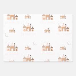 Eid Mubarak Modern Wrapping Paper Set 3 Geschenkpapier Set