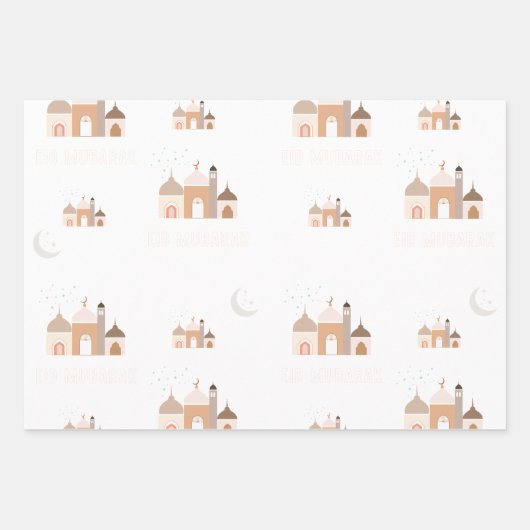 Eid Mubarak Modern Wrapping Paper Set 3 Geschenkpapier Set (Vorderseite)