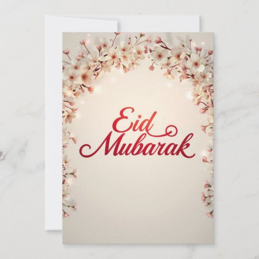 Eid mubarak moderne Floralkarte Einladung (Vorderseite)