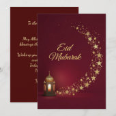 Eid Mubarak Moderne Personalisierte Karte (Vorne/Hinten)
