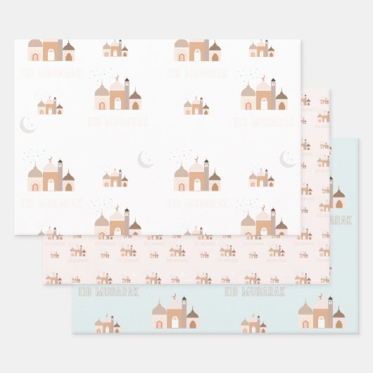 Eid Mubarak modernes Geschenkpapier-Set aus 3 Geschenkpapier Set (Set)