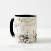 Eid Mubarak-Moschee-Laternen-Illustrationskunst Tasse (Vorderseite Links)