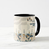Eid Mubarak-Moschee-Laternen-Illustrationskunst Tasse (VorderseiteRechts)