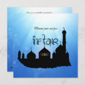 Eid Mubarak Moschee mit Sonnenstrahlen - Iftar Ein Einladung (Vorne/Hinten)