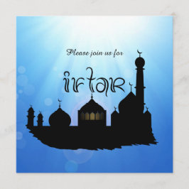 Eid Mubarak Moschee mit Sonnenstrahlen - Iftar Ein Einladung