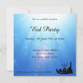 Eid Mubarak Moschee mit Sunrays - Party Einladung (Rückseite)