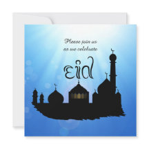 Eid Mubarak Moschee mit Sunrays - Party Einladung