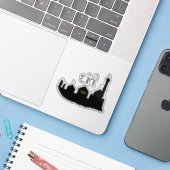 Eid Mubarak Moschee mit Typografie Aufkleber (Laptop mit iPhone)