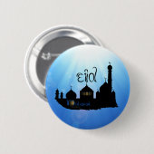 Eid Mubarak Moschee mit Typografie Button (Vorne & Hinten)