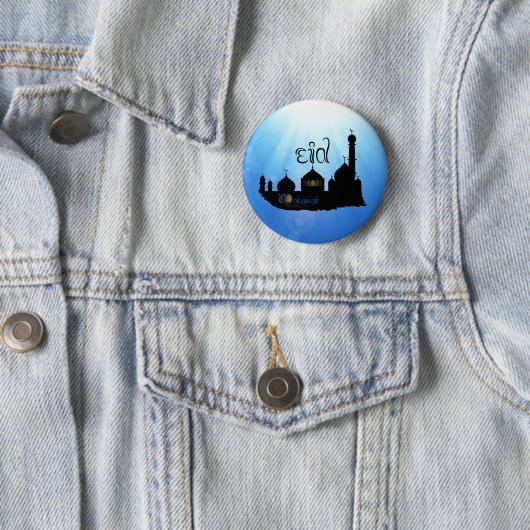 Eid Mubarak Moschee mit Typografie Button (Beispiel)