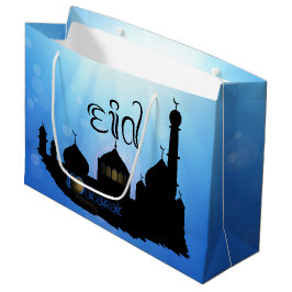Eid Mubarak Moschee mit Typografie Große Geschenktüte