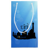 Eid Mubarak Moschee mit Typografie Kleine Geschenktüte (Rückseite)