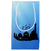 Eid Mubarak Moschee mit Typografie Kleine Geschenktüte (Vorderseite)