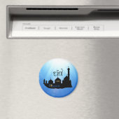 Eid Mubarak Moschee mit Typografie Magnet (In Situ (Geschirrspüler))