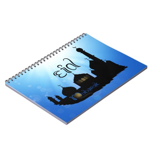 Eid Mubarak Moschee mit Typografie Notizblock (Linke Seite)