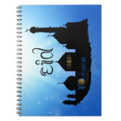 Eid Mubarak Moschee mit Typografie Notizblock (Vorderseite)