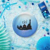 Eid Mubarak Moschee mit Typografie Pappteller (Party)