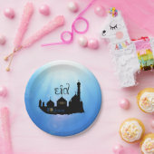 Eid Mubarak Moschee mit Typografie Pappteller (Party)