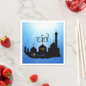 Eid Mubarak Moschee mit Typografie Serviette (Beispiel)