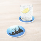 Eid Mubarak Moschee mit Typografie Untersetzer (Seite)