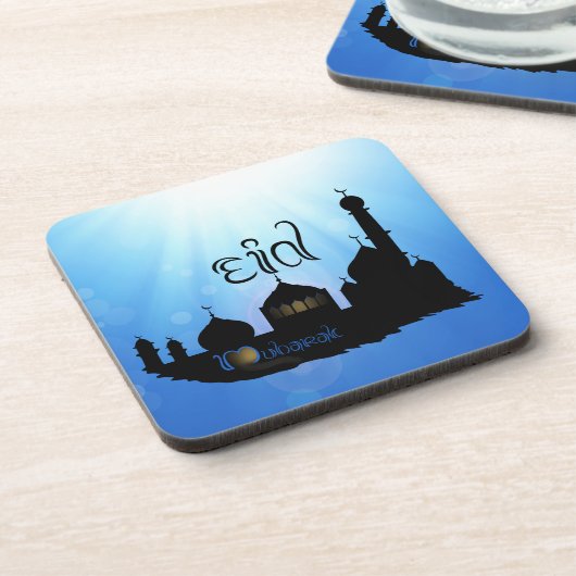 Eid Mubarak Moschee mit Typografie Untersetzer (Linke Seite)