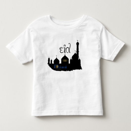 Eid Mubarak Moscheen-Silhouette - der T - Shirt (Vorderseite)