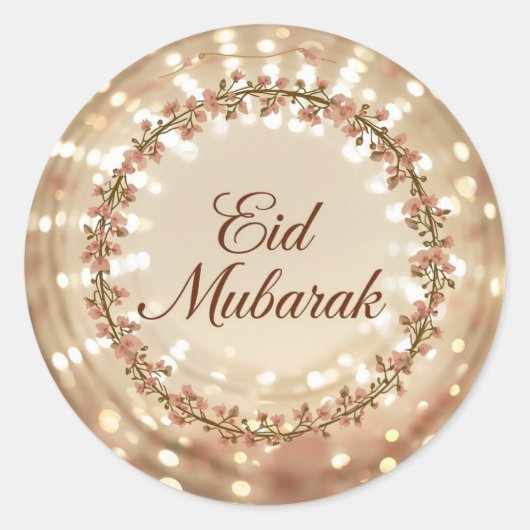 Eid Mubarak Muslim Classic Round Sticker (Vorderseite)
