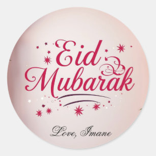 Eid Mubarak Muslim Klassischer Rund Sticker