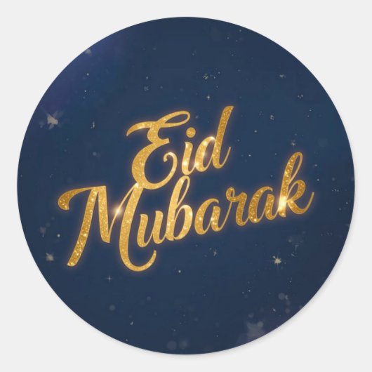 Eid Mubarak Muslim Klassischer Rund Sticker (Vorderseite)