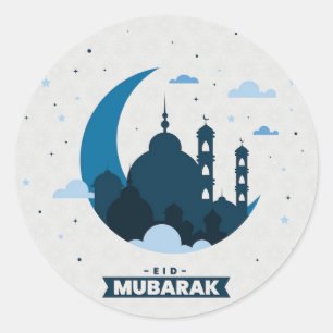 Eid Mubarak Muslim Runder Aufkleber