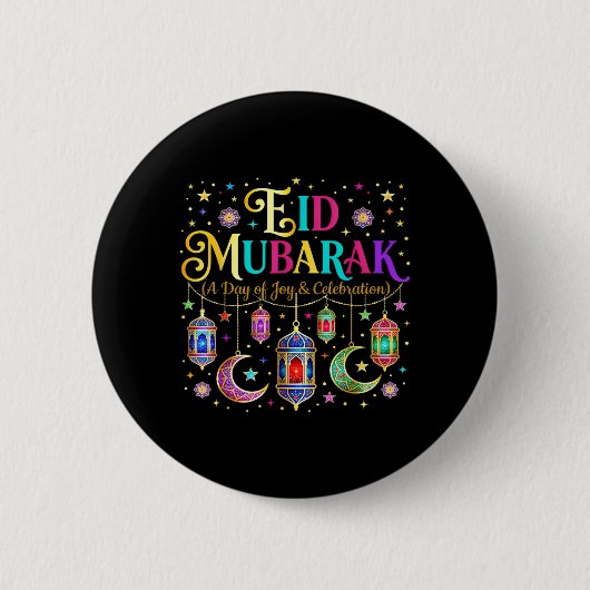 Eid Mubarak Muslimisches Feierkostüm für Eid Al Button (Vorderseite)