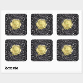 Eid Mubarak Muster Gold Quadratischer Aufkleber (Blatt)
