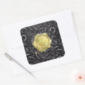 Eid Mubarak Muster Gold Quadratischer Aufkleber (Umschlag)