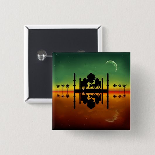 Eid Mubarak Nachtreflexion Button (Vorne & Hinten)