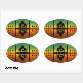 Eid Mubarak Night Reflection Ovaler Aufkleber (Blatt)