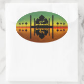 Eid Mubarak Night Reflection Ovaler Aufkleber (Tasche)