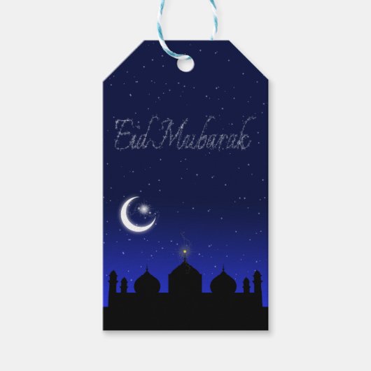Eid Mubarak Night Stars Moschee Geschenkanhänger (Vorderseite)