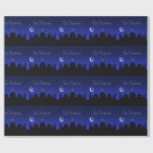 Eid Mubarak Night Stars Moschee Geschenkpapier (Flach)