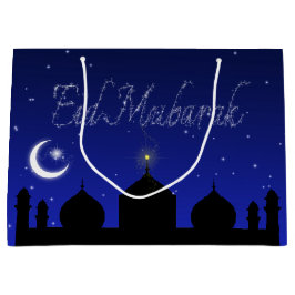 Eid Mubarak Night Stars Moschee Große Geschenktüte