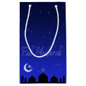 Eid Mubarak Night Stars Moschee Kleine Geschenktüte (Rückseite)