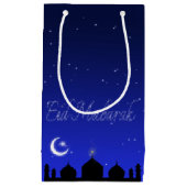 Eid Mubarak Night Stars Moschee Kleine Geschenktüte (Vorderseite)