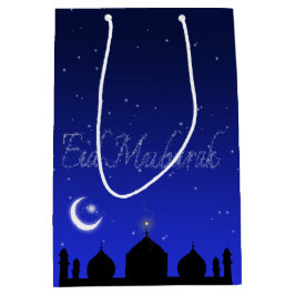 Eid Mubarak Night Stars Moschee Mittlere Geschenktüte