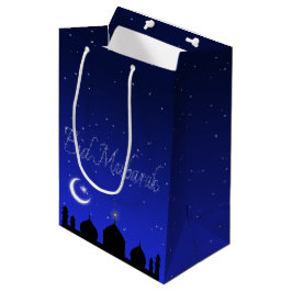 Eid Mubarak Night Stars Moschee Mittlere Geschenktüte
