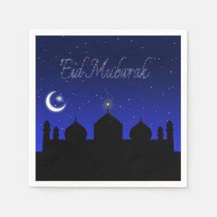 Eid Mubarak Night Stars Moschee Serviette