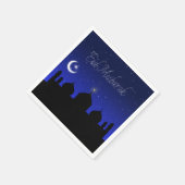 Eid Mubarak Night Stars Moschee Serviette (Ecke)