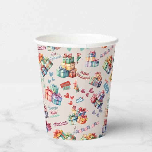 Eid Mubarak Paper Cups – Colourful Gift Boxes Pappbecher (Rechts)