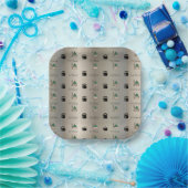 Eid Mubarak Paper Plate|Gold Kaaba & Masjid Nabawi Pappteller (Party)