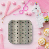 Eid Mubarak Paper Plate|Gold Kaaba & Masjid Nabawi Pappteller (Party)