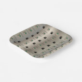 Eid Mubarak Paper Plate|Gold Kaaba & Masjid Nabawi Pappteller (Gewinkelt)